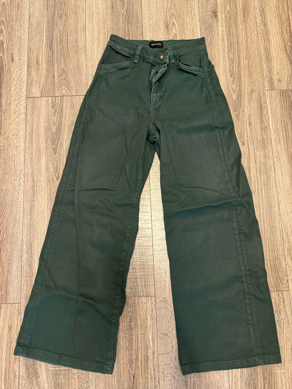 Favorite Daughter The Mischa Belize Super High Rise Wide Leg Green Pants Sz 26